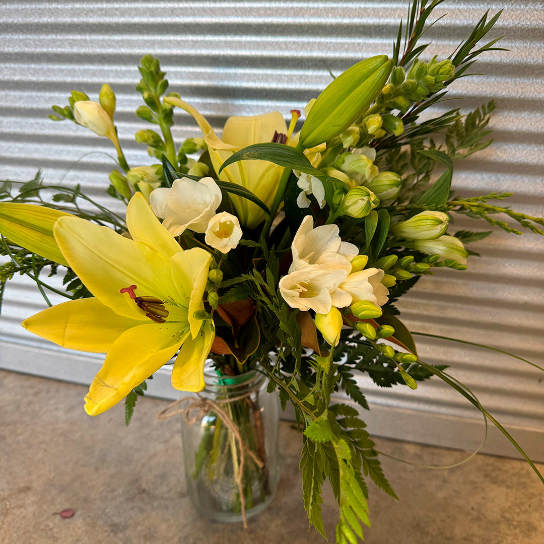 Green & White Vase Arrangement