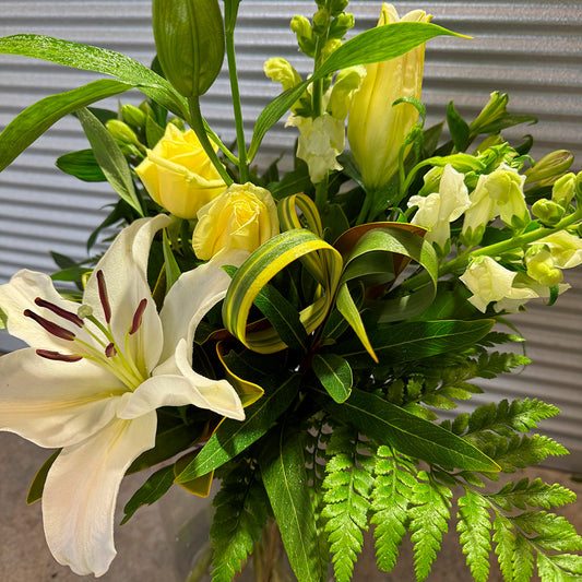 Green & White Vase Arrangement